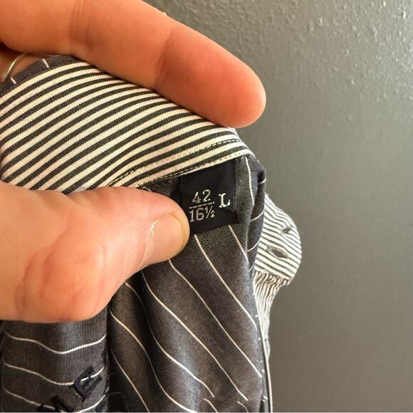 Gemelli Milano Striped Button Down Size L (16.5) - Picture 5 of 5